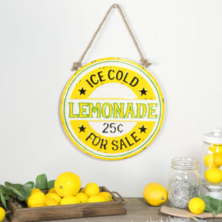 Distressed Round Lemonade Hanging Sign
