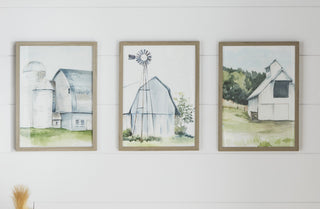 Framed Farm Prints, Set of 3