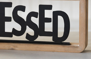 Heartfelt Metal Cutout Signs in Wooden Frames, Pick Your Word | Modern Farmhouse