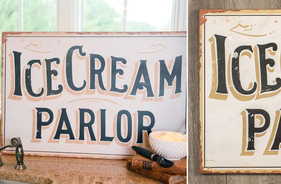 50s Ice Cream Parlor Signs Backdrop IN 057 Ice Cream Parlor