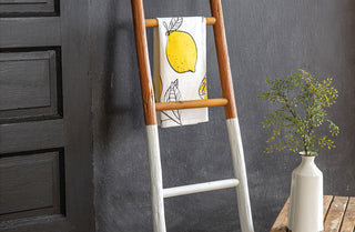 Decorative Two-Tone Wooden Display Ladder