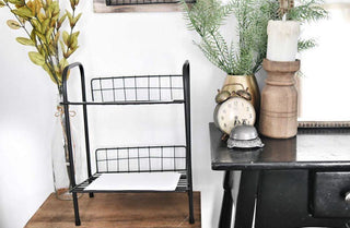 Two Tiered Wire Magazine Rack