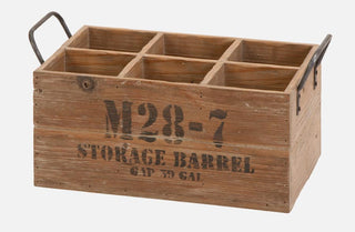 Vintage Wooden Wine Crate with Handles
