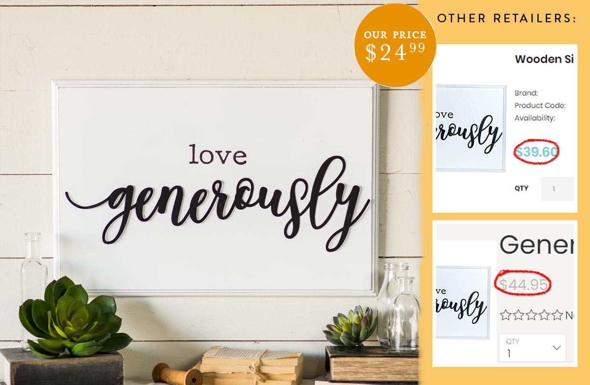 Loving Generously Love Generously Sign - Decor Steals