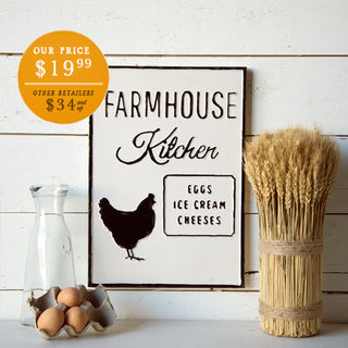 Farmhouse Kitchen Enamel Dairy Sign