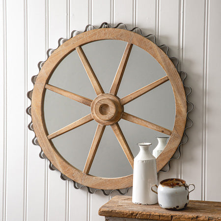 Wagon Wheel Mirror - Decor Steals