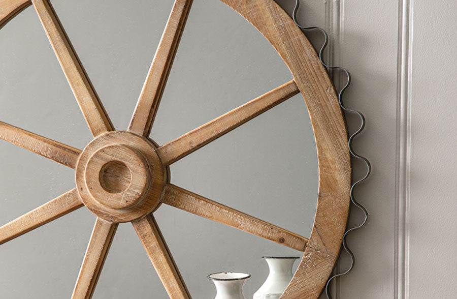 Wagon Wheel Mirror - Decor Steals