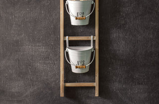 Hanging Ladder with Enamel Planters