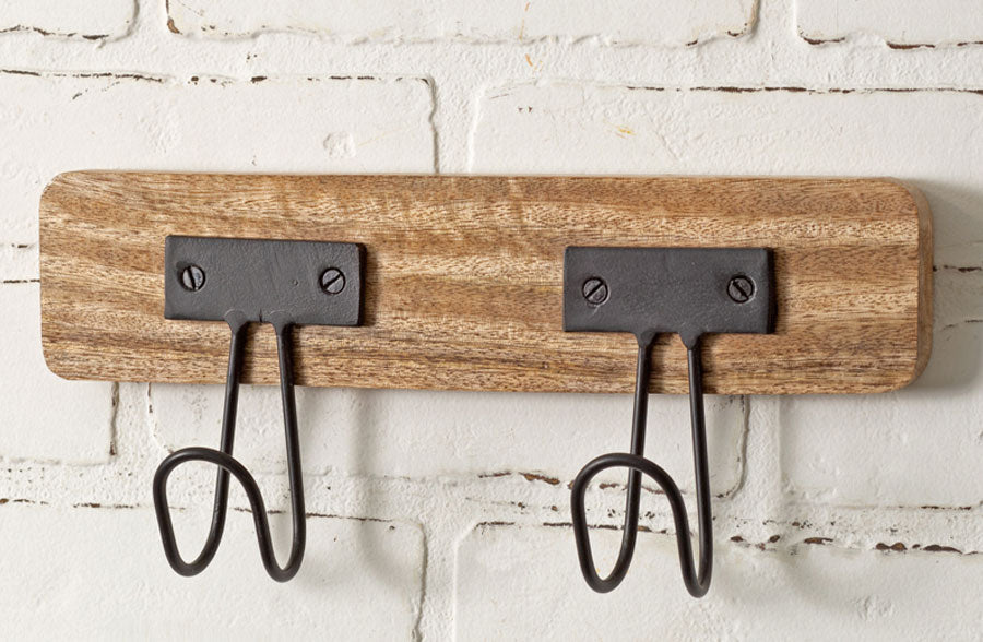 Double Hook Rack | Double Hook Wooden Rack - Decor Steals