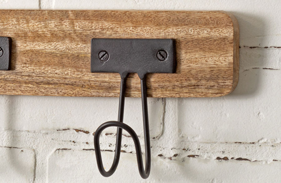 Double Hook Rack | Double Hook Wooden Rack - Decor Steals