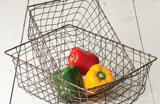 Vintage Wire Produce Baskets, Set of 2