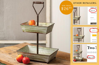 Two-Tier Rectangular Serving Tray