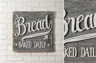 Wooden Planked Vintage Bread Sign