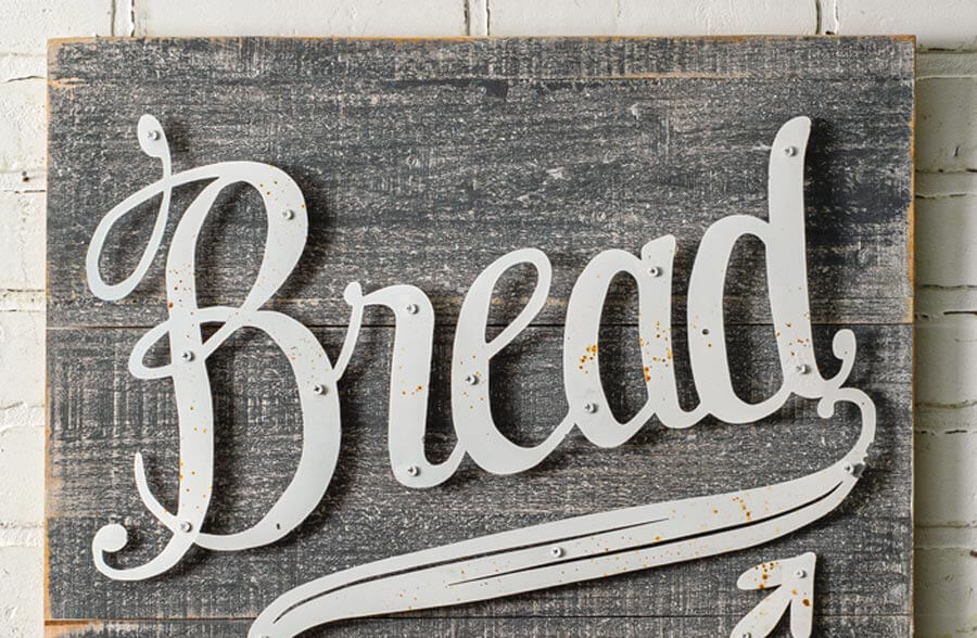 Bread Box Sign Bread Sign | Wooden Planked Vintage Bread Sign - Decor Steals
