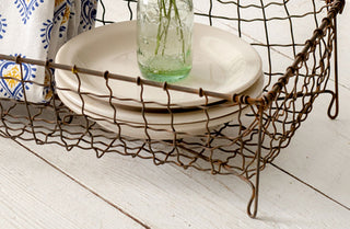 Rusted Finish Chicken Wire Basket