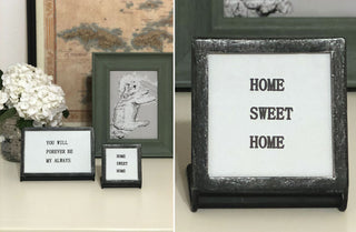 Interchangeable Rustic Metal Photo Frames/Signs, Set of 2