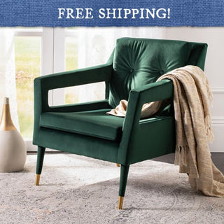 Green Velvet Upholstered Tufted Armchair