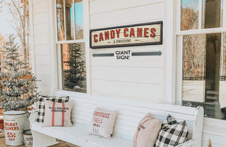 GIANT Distressed Wooden Slat Candy Cane Sign