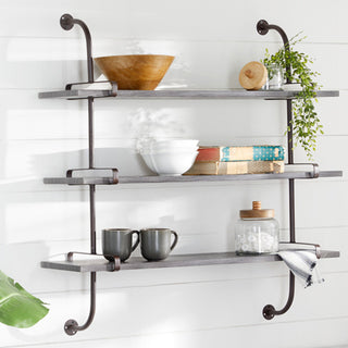 Industrial Pipe Three Tiered Shelf