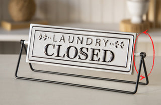 Rotating Enamel Laundry Sign