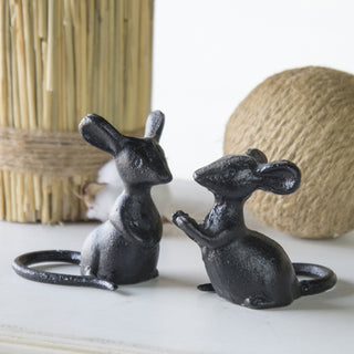 Cast Iron Mice Paper Weights, Set of 2