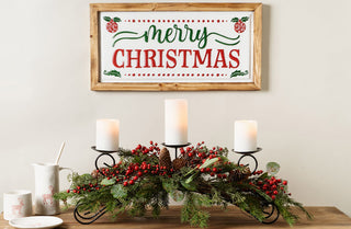 Nostalgic Merry Christmas Sign with Wooden Frame