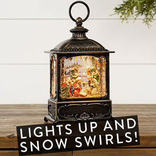 Nativity Scene Snow Globe Lantern