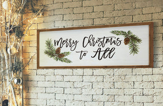 Merry Christmas To All Wooden Framed Sign