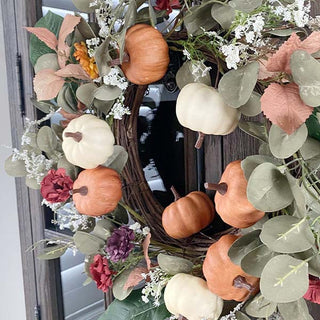Premium Eucalyptus and Pumpkin Wreath