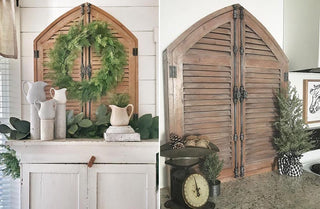 Wooden Arched Cabinet - 2 Pcs {one left and one right piece}