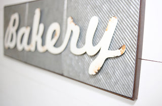 Distressed Metal "Bakery" Sign