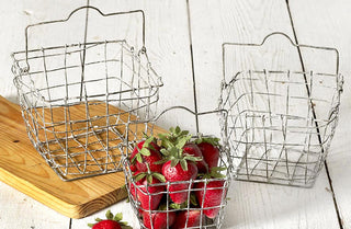 Wire Gathering Baskets, Set of 3