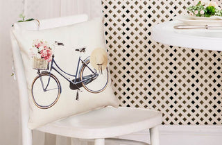 Double Sided Feedsack Bicycle Pillow