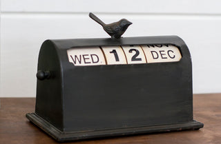 Metal Perpetual Calendar With Bird