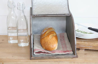 Large Galvanized Metal Bread Box