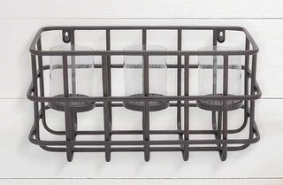 Metal Basket Wall Candle Sconce