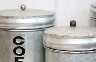 Galvanized Kitchen Canisters. Set of 2