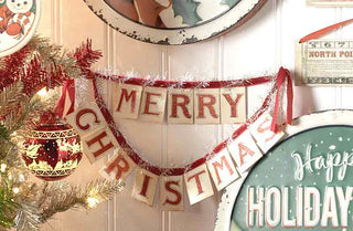 Vintage Inspired "Merry Christmas" Banner