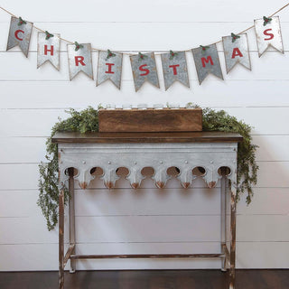Metal Christmas Banner With Holly