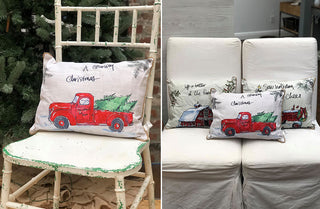 Christmas On The Farm Pillow, Pick Your Style