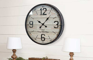 Corrugated Wooden Plank Wall Clock