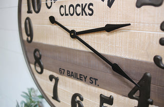 *HUUUGE* Wood Clock With Metal Numbers