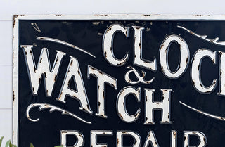 Metal "Clock & Watch Repair" Sign