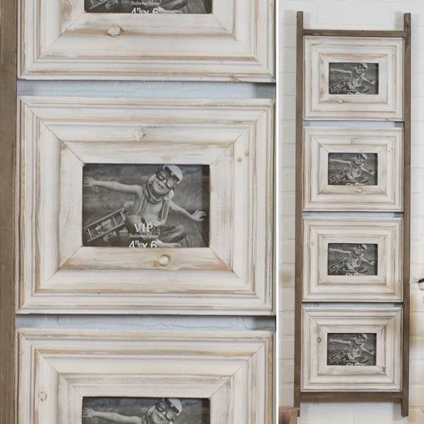 Distressed Wood Ladder Collage Frame - Collage Frames - Decor Steals