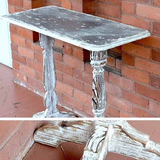 Distressed White Console Table