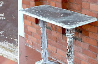 Distressed White Console Table