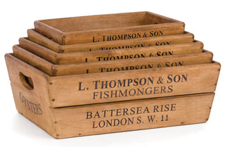 Wooden Nesting Crates  Set of 5