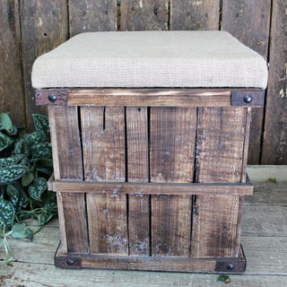 Wood Crate Stool with Removable Top