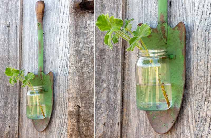 wall hanging mason jar planter Wall Mounted Green Shovel Planter - Garden Planters