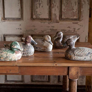 Rustic Distressed Decorative Duck Collection  Set of 5